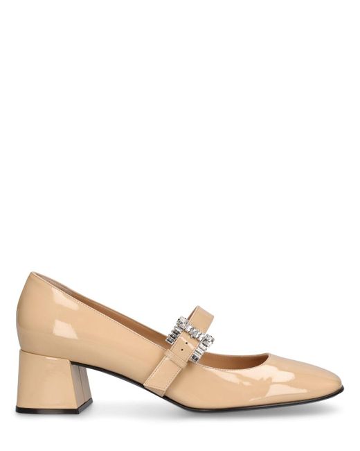 Sergio Rossi Natural 45mm Patent Leather Pumps