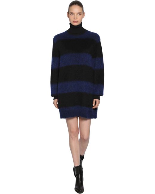 Sportmax モヘアニットワンピース ブルー Lyst