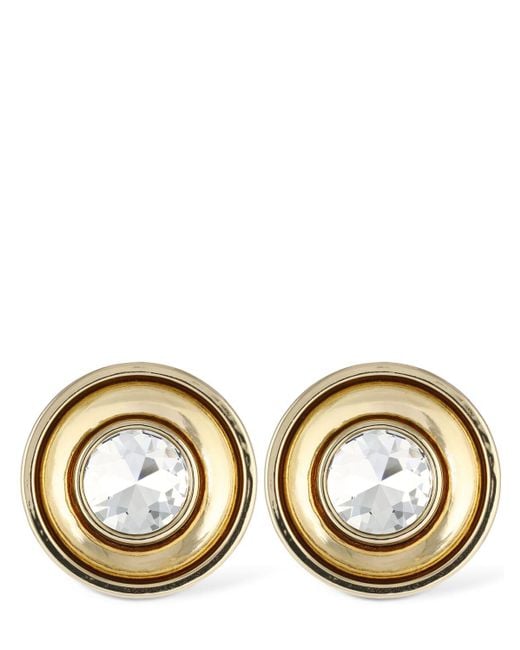 Boucles d'oreilles avec médaillons en cristaux Area en coloris Metallic