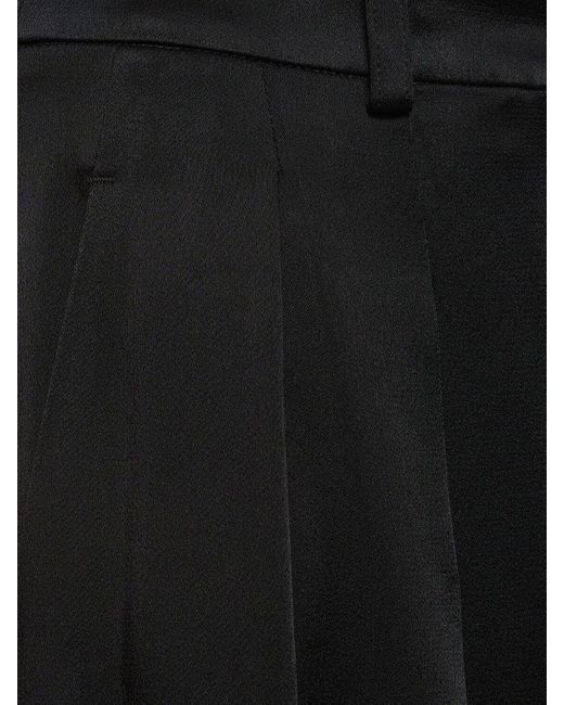 Pantalon droit en satin plissé taille haute Michael Kors en coloris Black