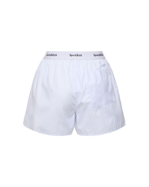 Sporty & Rich White Serif Logo Boxer Shorts