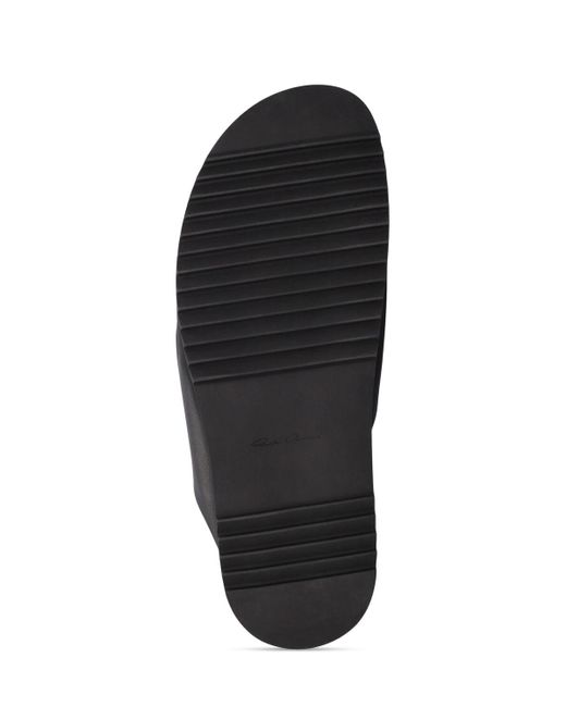 Rick Owens Black Mobious Granola Leather Sandals for men