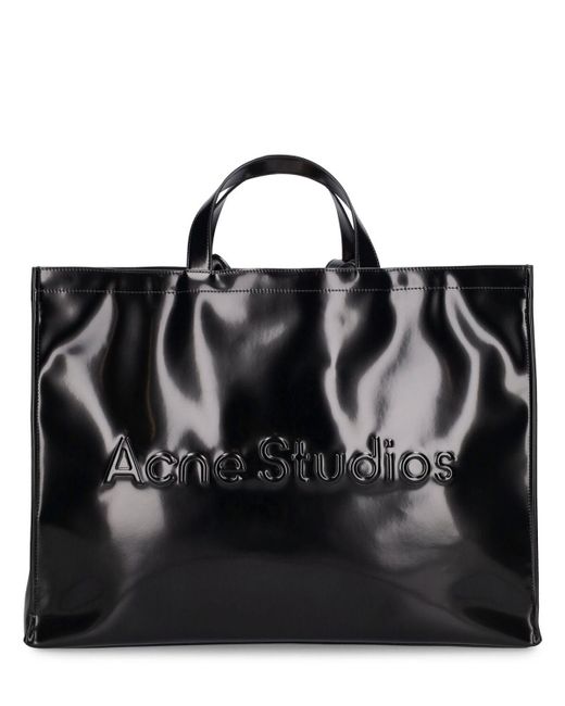 Acne Studios Logo Vinyl Tote Bag in Black Lyst