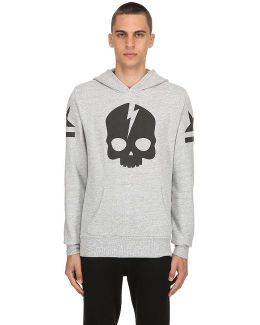 Hydrogen Gray Icon Skull Sweatshirt Hoodie for men