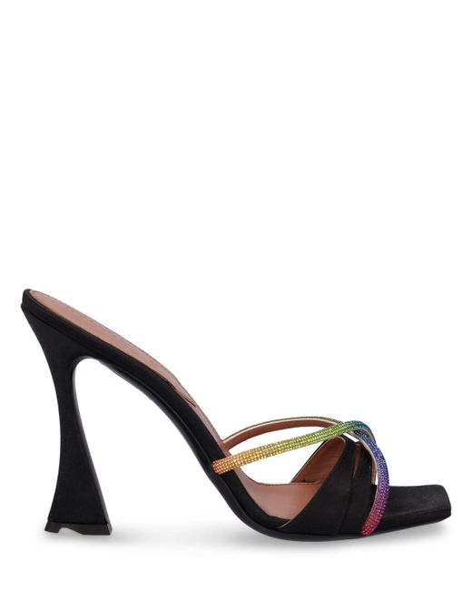 D'Accori Multicolor 100mm Lust Satin & Crystals Sandals