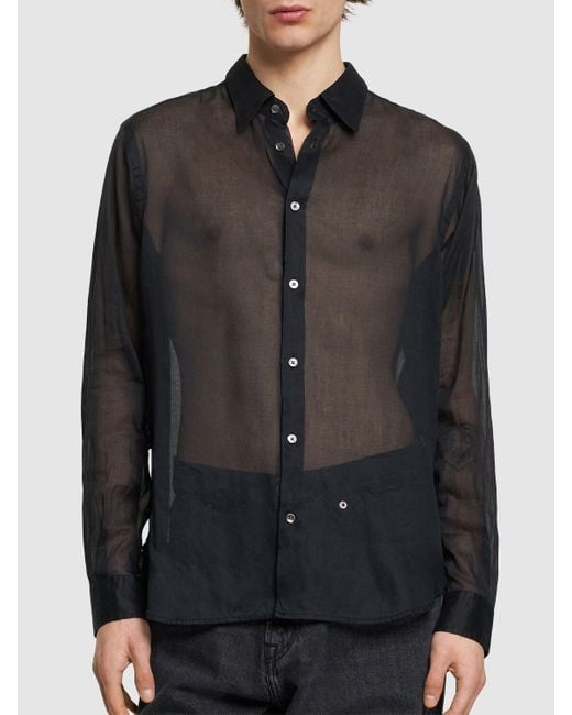 Camisa de algodón transparente sunflower de hombre de color Black