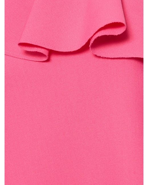 MSGM Pink One-Shoulder Ruffled Mini Dress