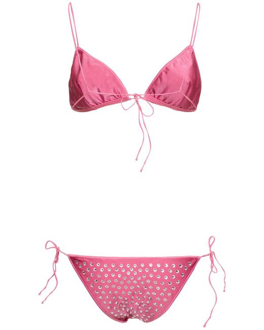 Bikini a triangolo gem di Oseree in Pink