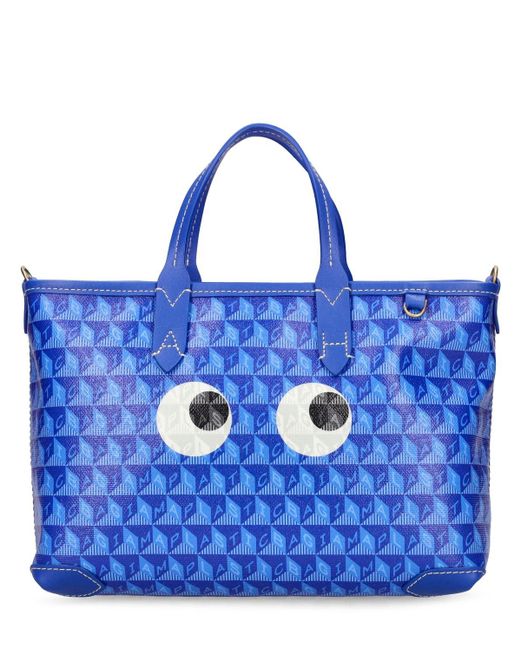 Anya Hindmarch Blue Xs I Am A Plastic Bag Eyes Tote Bag