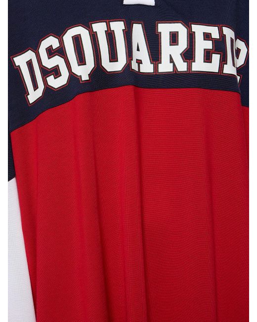Robe sweat en jersey de coton imprimé logo DSquared² en coloris Red