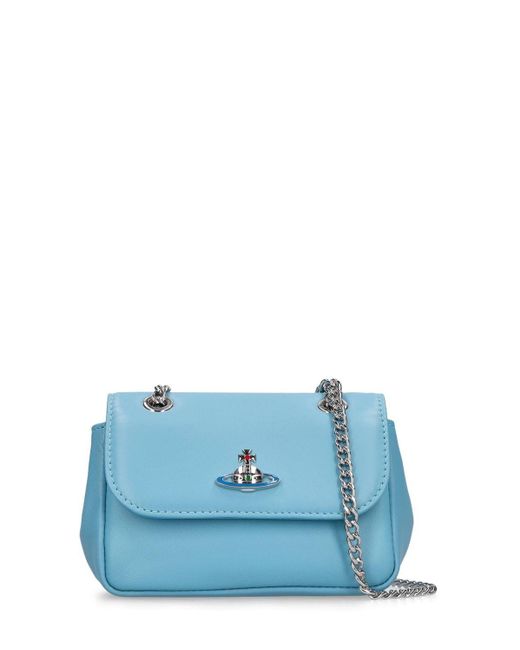 Vivienne Westwood Blue Small Nappa Leather Shoulder Bag