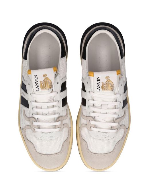 Lanvin White 10mm Clay Poly & Leather Sneakers