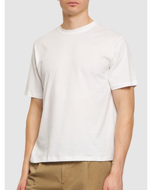 Camiseta de seda y algodón Lardini de hombre de color White