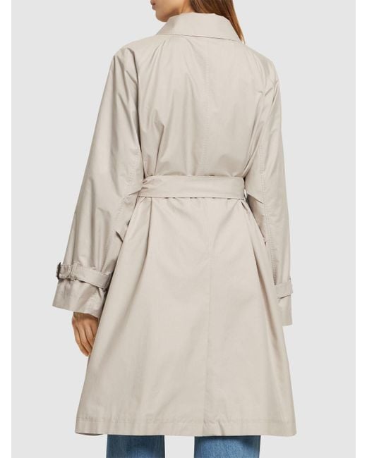 Max Mara Natural Titrench Cotton Twill Midi Trench Coat