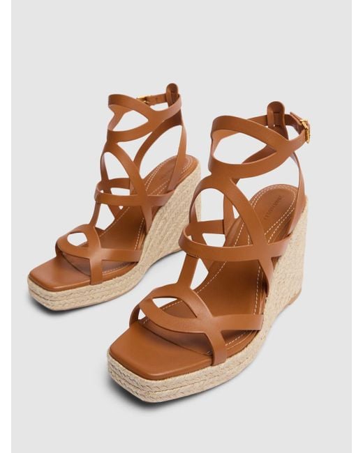 Zimmermann Natural 110mm Bay Leather Wedge Sandals