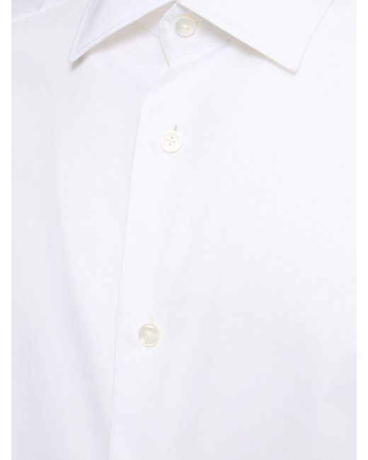 メンズ Zegna コットンツイルシャツ White