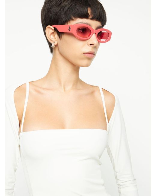 The Attico Pink Ovale Sonnenbrille Aus Acetat "berta"