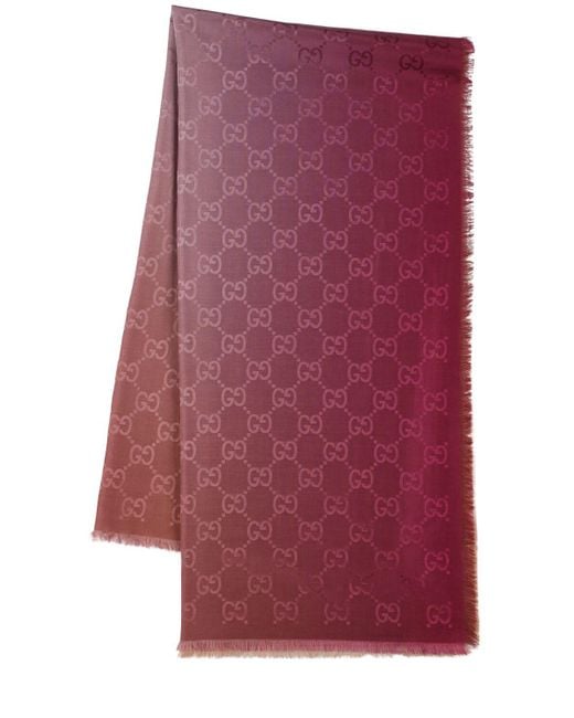Bufanda de seda y algodón Gucci de color Purple