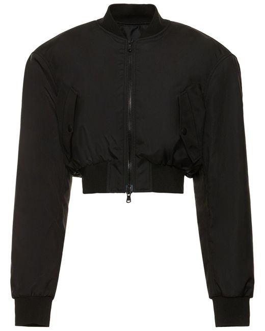 Wardrobe NYC Black Tailored Cropped Tech Bomber Jacket