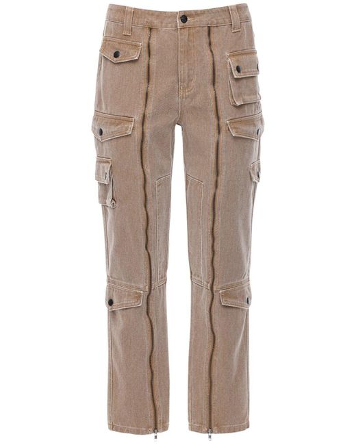 Jaded London Natural Cotton Twill Cargo Pants for men