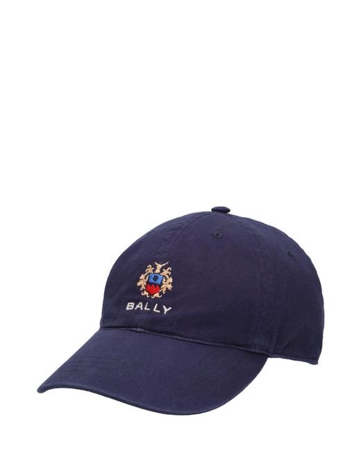 Gorra de baseball de algodón con logo Bally de hombre de color Blue