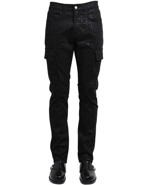 black denim cargo jeans
