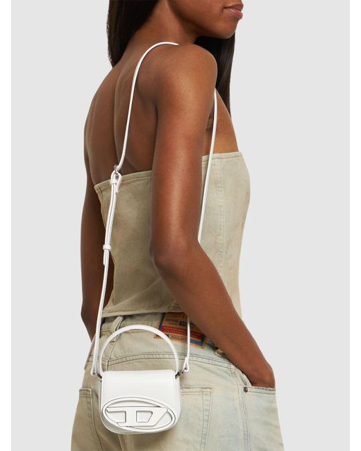 DIESEL White Damen Xs Handtasche Aus Leder "1Dr"