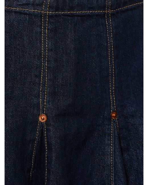 Minifalda de denim de algodón Re/done de color Blue
