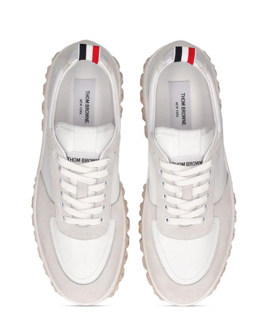Thom Browne White Letterman Sneakers for men