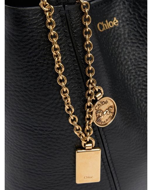 Chloé Black Small Chloe Spin Grain Leather Bag