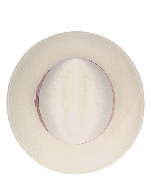 Borsalino Pink Claudette Fine Straw Panama Hat