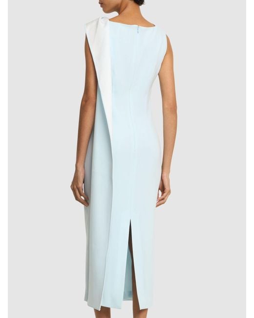 Roland Mouret サテンクレープドレス Blue