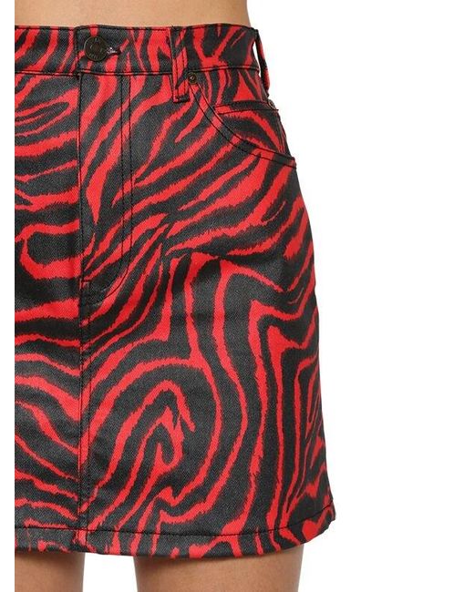 calvin klein red denim skirt