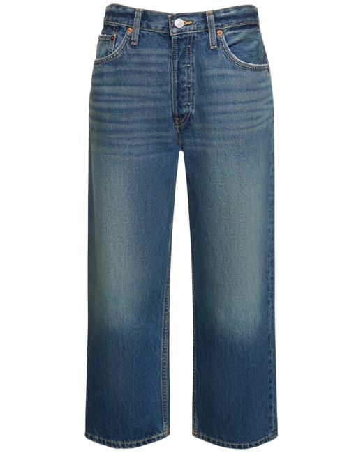 Jeans cropped loose fit in cotone di Re/done in Blue