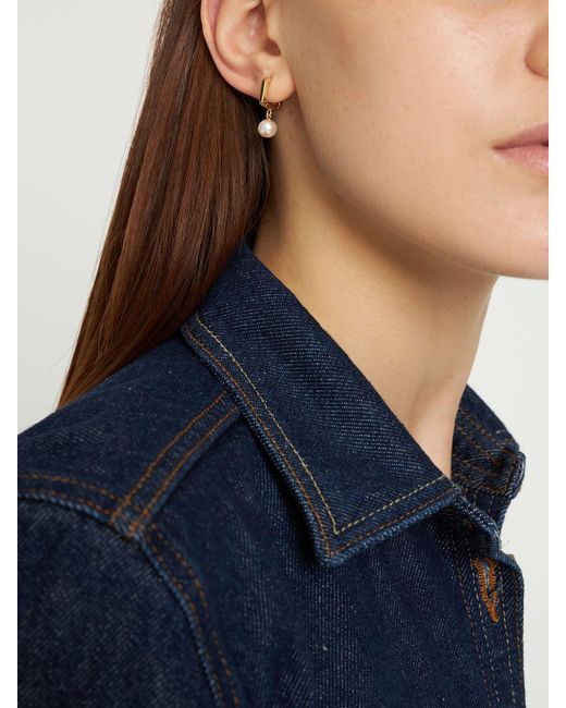 Eera Metallic 18kt Mini Pearl Mono Earring