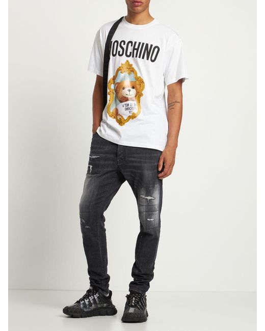 Moschino Andere materialien t-shirt in Weiß für Herren Herren Bekleidung Jeans Röhrenjeans 