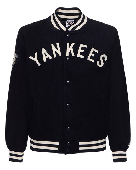 KTZ Blue Ny Yankees Mlb Patch Varsity Jacket for men