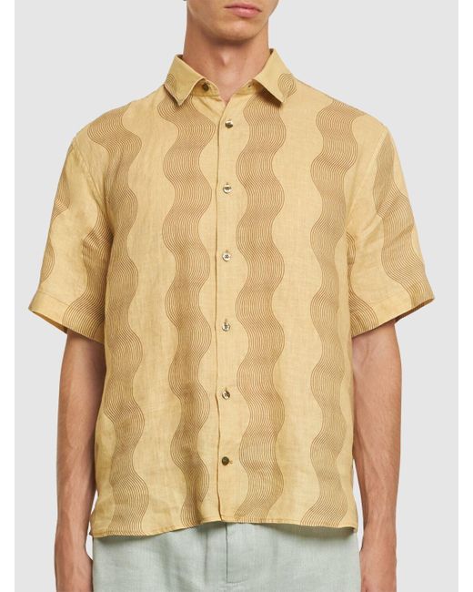 Camisa de lino estampada Frescobol Carioca de hombre de color Natural