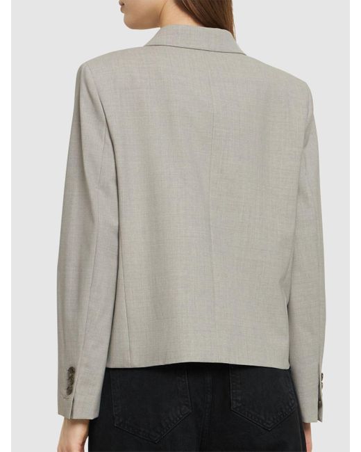 Theory Gray Double Breasted Wool Jacket