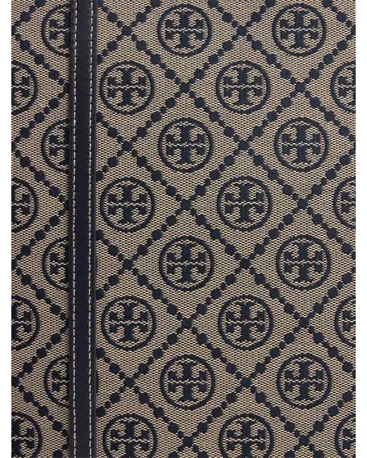 Tory Burch Gray Damen Canvas-Tote Mit T-Monogramm