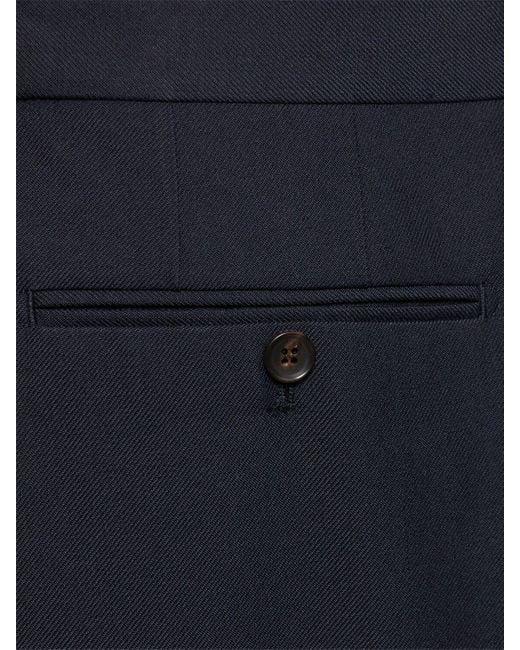 Bally Blue Pleated Wool Blend Pants for men