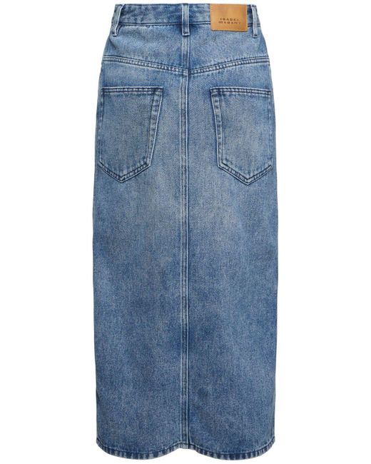 Isabel Marant Blue Midirock Aus Denim "tilauria"