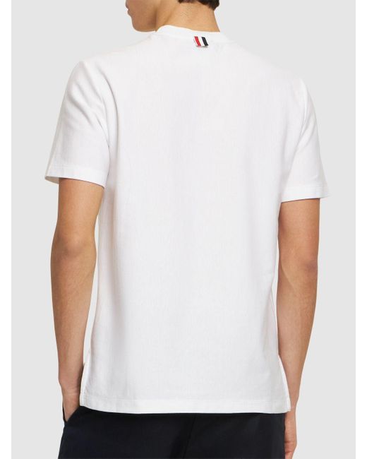 T-shirt in cotone di Thom Browne in White da Uomo