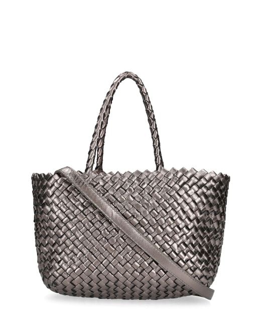 Dragon Diffusion Gray Mini Inside-Out Leather Top Handle Bag