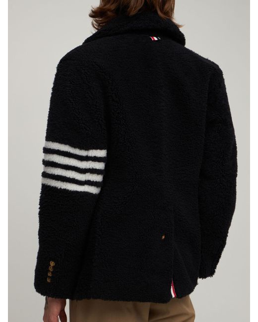 thom browne shearling peacoat