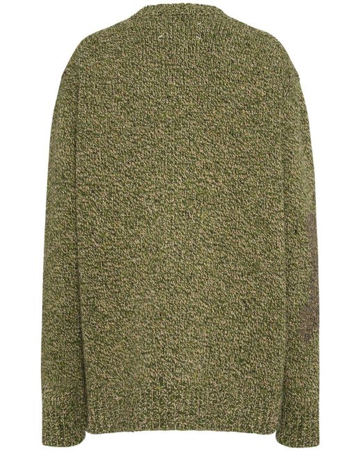 Maison Margiela Green Wool Blend Knit Cardigan