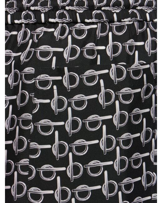 Burberry Gray All Over Print Silk Shorts for men