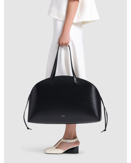 Mujer Bolso Grande Curve De Piel Palmellato Unique Jil Sander de color Black