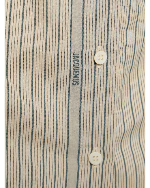 Jacquemus Natural La Chemise De Costume Striped Silk Shirt