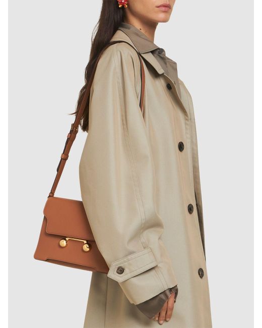 Marni Brown Medium Schultertasche Aus Leder "thunkaroo"